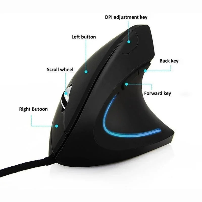 Ergonomic Vertical RGB Gaming Mouse