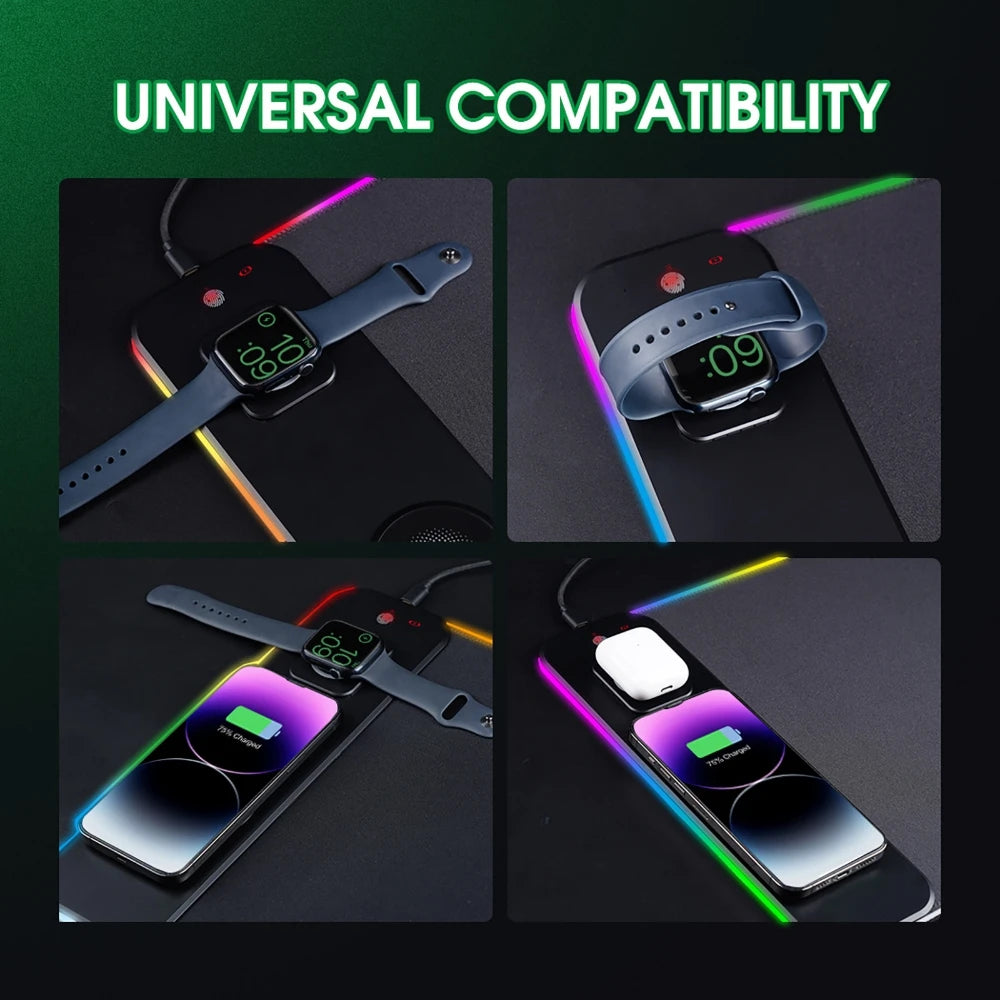 3-in-1 Wireless Charging Gaming Desk Mat