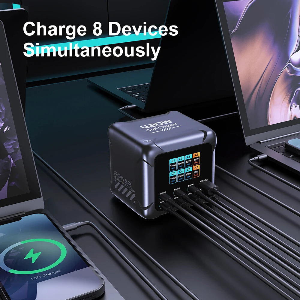 420W GaN Multi-Port USB-C Charger
