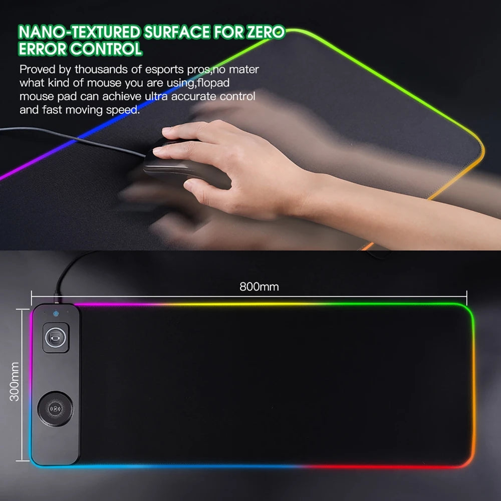 3-in-1 Wireless Charging Gaming Desk Mat