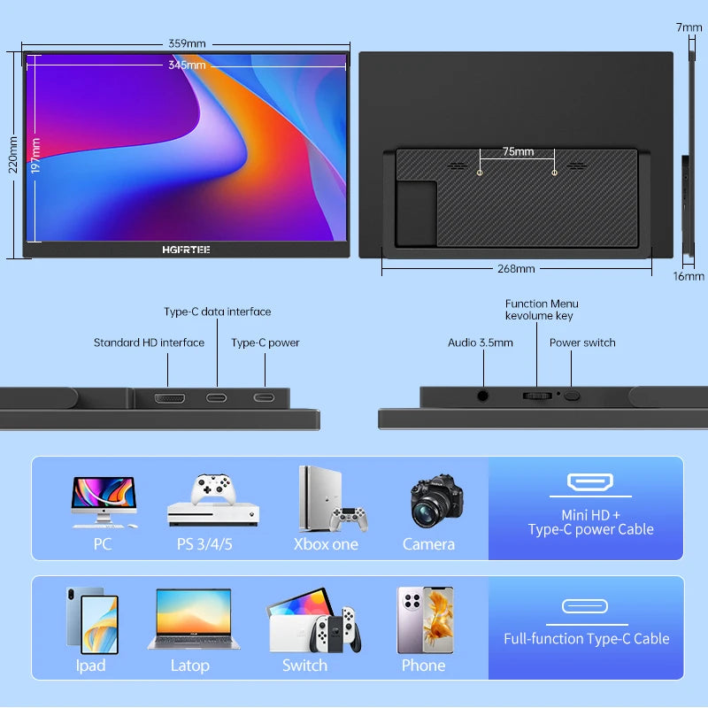 15.6" Portable FHD Gaming Monitor