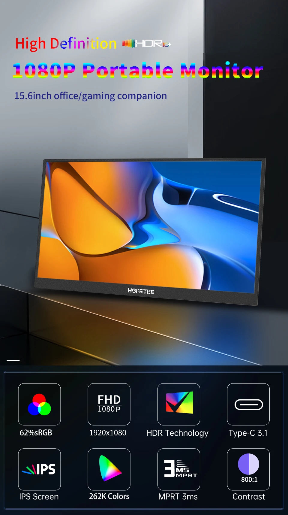 15.6" Portable FHD Gaming Monitor
