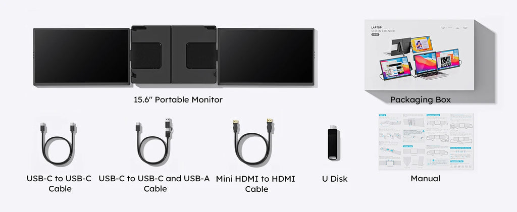 15.6" Triple Screen Laptop Extender
