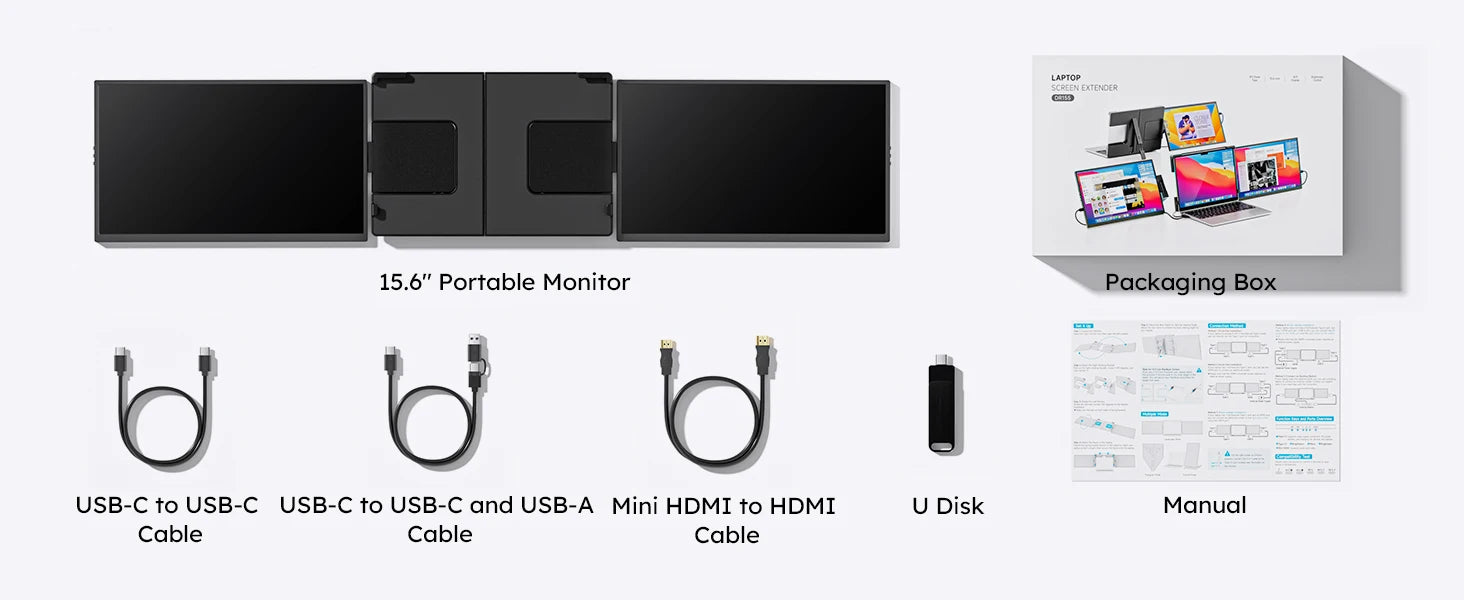 15.6" Triple Screen Laptop Extender