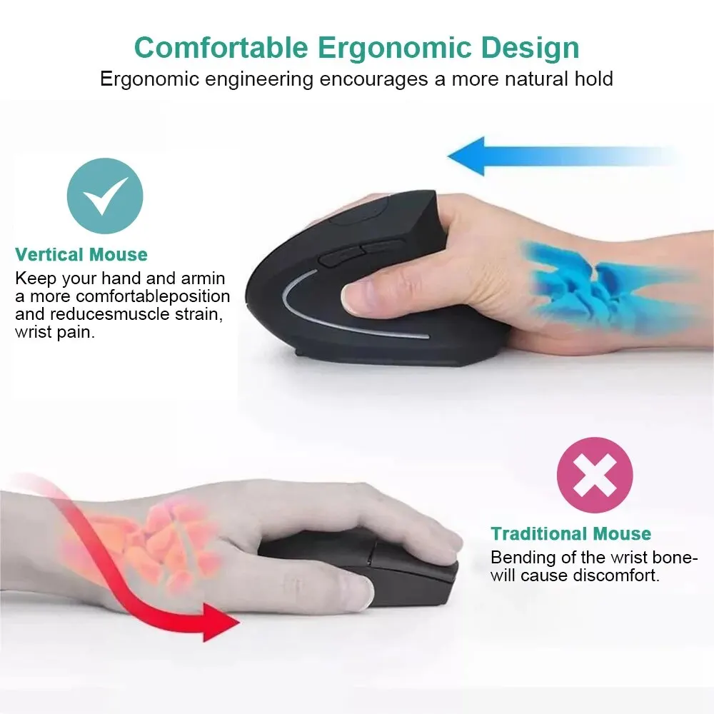 Ergonomic Vertical RGB Gaming Mouse