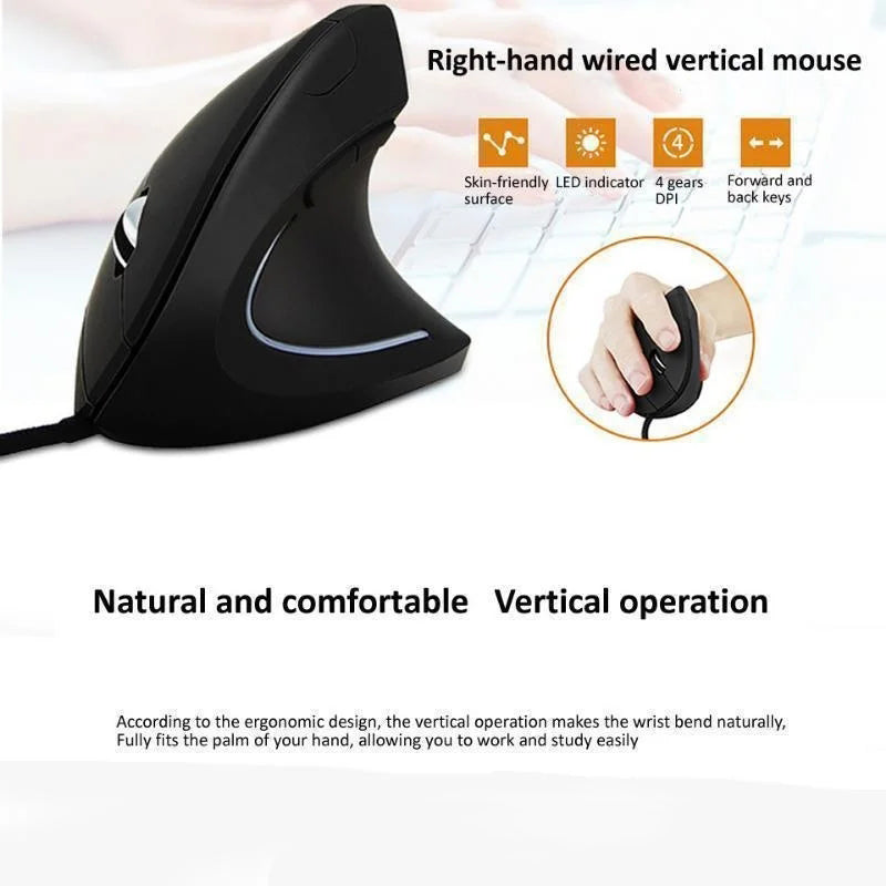 Ergonomic Vertical RGB Gaming Mouse